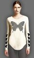 Black Butterfly Ivory long sleeve tee