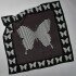  Butterfly Black, white & charcoal silk scarf
