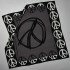  Peace Warrior Black, white & charcoal silk scarf